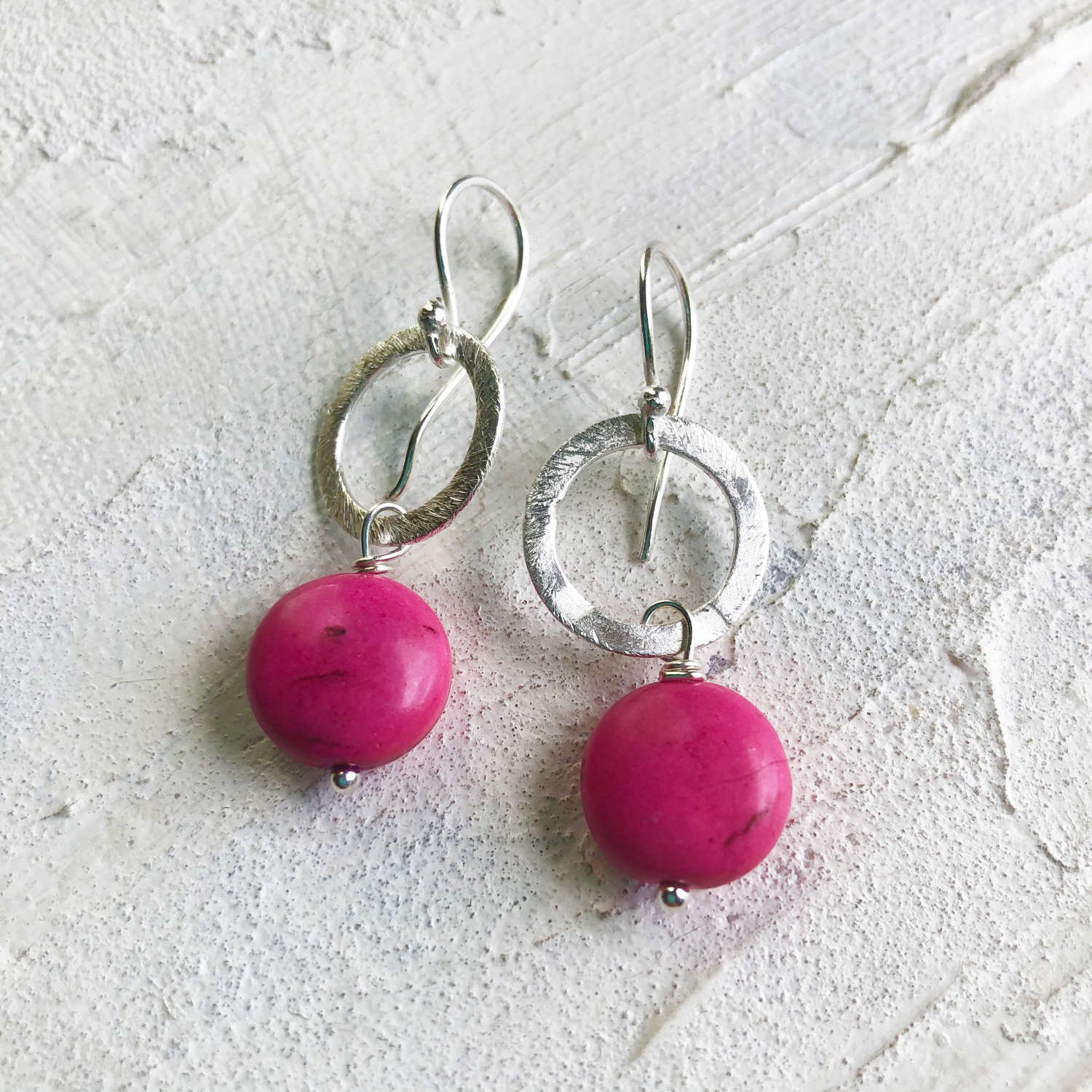 Lydia earrings candy pink silver
