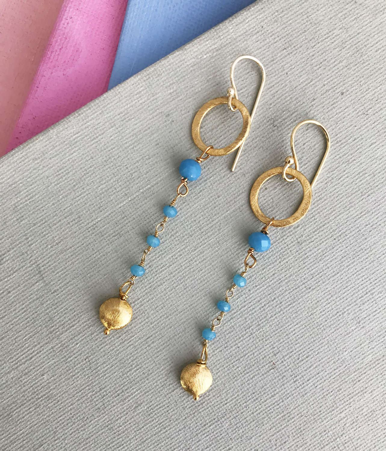 Downton turquoise/gold earrings