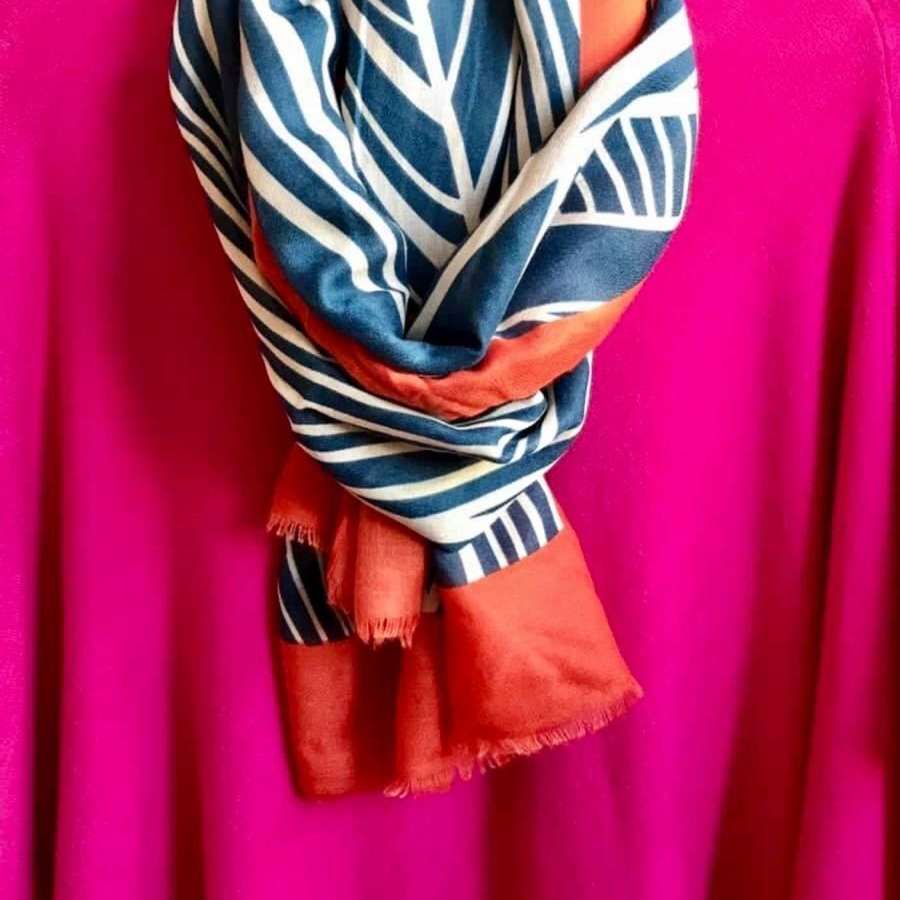 Teal/orange scarf